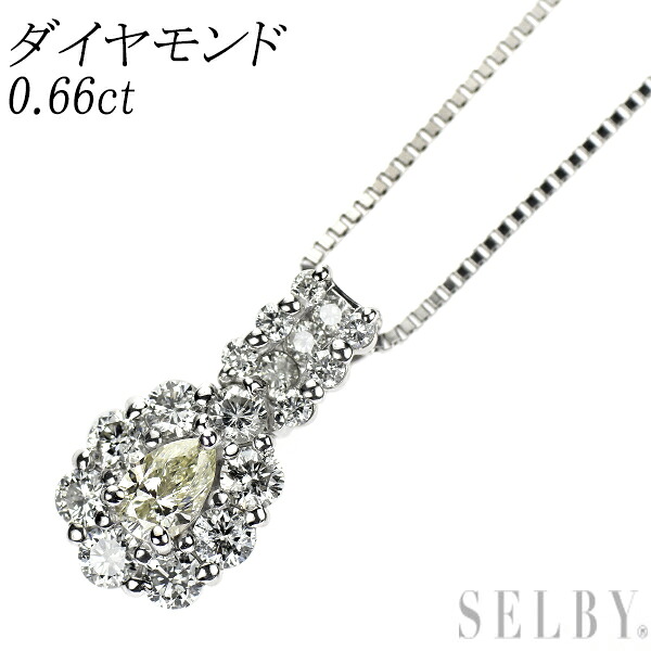 【中古】 Pt900/ Pt850 ダイヤモンド ペンダントネックレス 0.66ct SELBY 送料サービス