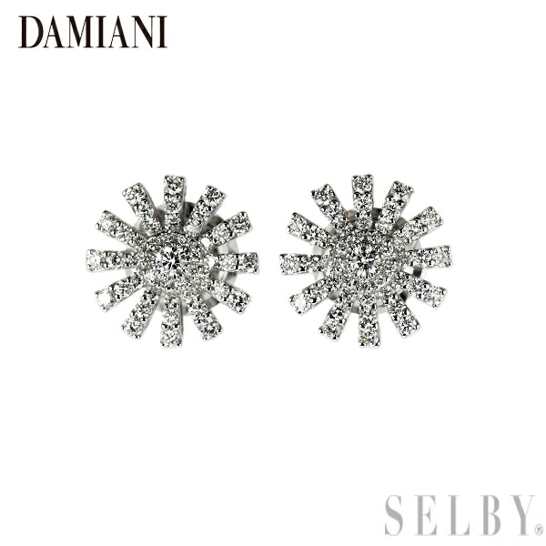 【中古】 ダミアーニ K18WG ダイヤモンド ピアス マルゲリータ フラワー SELBY 送料サービス DAMIANI