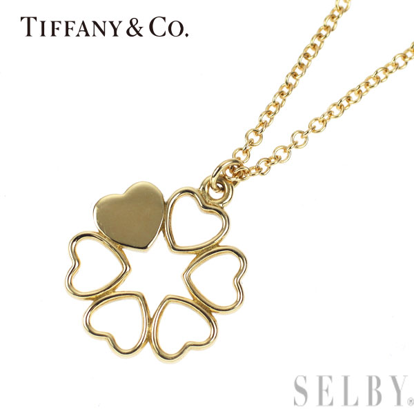 【中古】 ティファニー K18YG ペンダントネックレス クラウンオブハート SELBY 送料サービス Tiffany