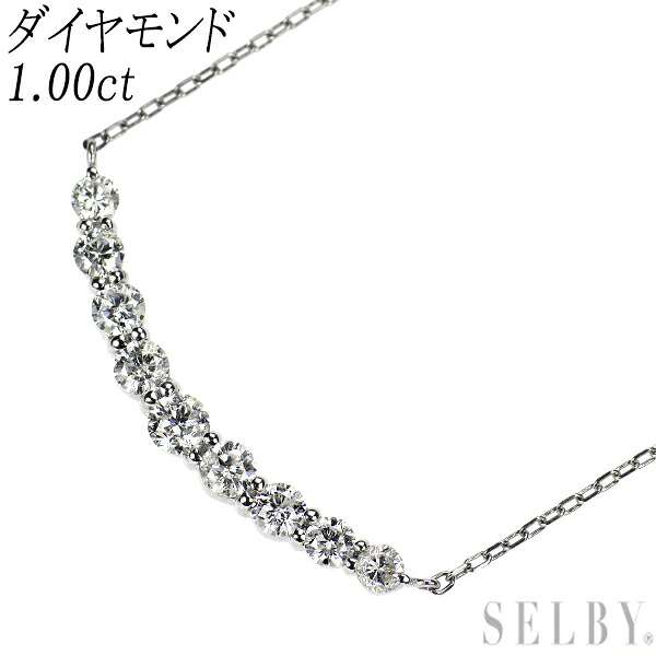 【中古】 Pt900/ Pt850 ダイヤモンド ペンダントネックレス 1.00ct SELBY 送料サービス