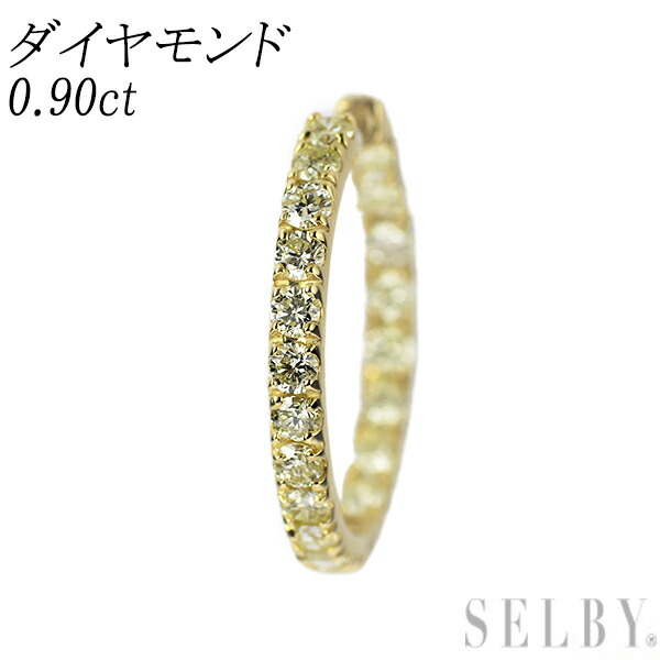 【中古】 K18YG ダイヤモンド ピアス 0.90ct フープ 片方のみ シングルピアス SELBY 送料サービス｜SELBY