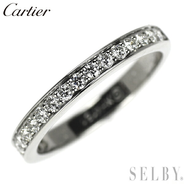 【中古】 カルティエ Pt950 ダイヤモンド リング 50号 ハーフエタニティ SELBY 送料サービス Cartier