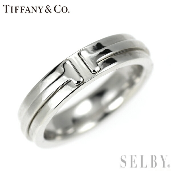 【中古】 ティファニー K18WG リング T TWOナロー SELBY 送料サービス Tiffany