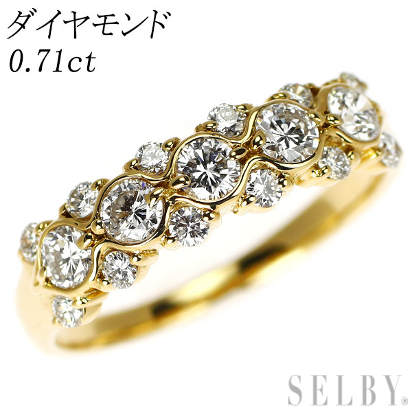 【中古】 K18YG ダイヤモンド リング 0.71ct SELBY 送料サービス|SELBY