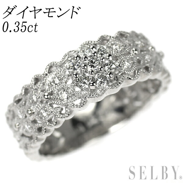 【中古】 Pt900 ダイヤモンド リング 0.35ct アンティークレース SELBY 送料サービス｜SELBY