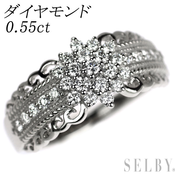 【中古】 Pt950 ダイヤモンド リング 0.55ct SELBY 送料サービス