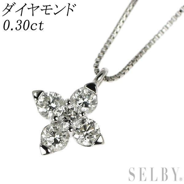 【中古】 Pt900/ Pt850 ダイヤモンド ペンダントネックレス 0.30ct SELBY 送料サービス|SELBY