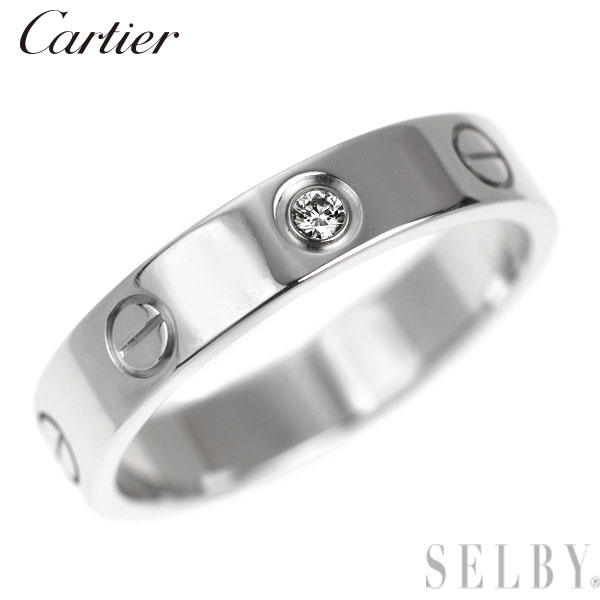 【中古】 カルティエ K18WG ダイヤモンド リング ミニラブ D1p 53号 SELBY 送料サービス Cartier｜SELBY