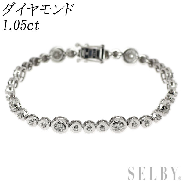 【中古】 K18WG ダイヤモンド ブレスレット 1.05ct SELBY 送料サービス｜SELBY