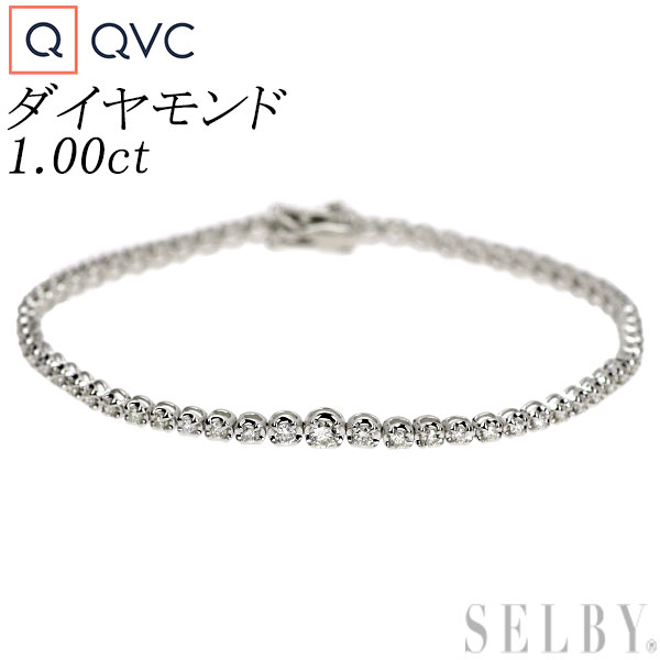 【中古】 QVC K18WG ダイヤモンド ブレスレット 1.00ct テニス SELBY 送料サービス|SELBY