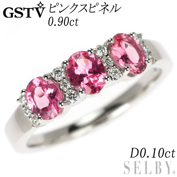【中古】 GSTV Pt950 ピンクスピネル ダイヤモンド リング 0.90ct D0.10ct SELBY 送料サービス|SELBY