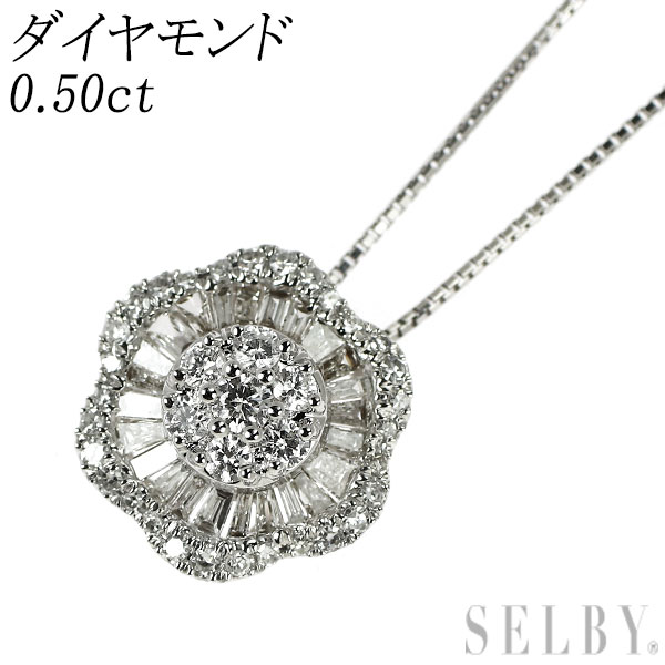 【中古】 K18WG ダイヤモンド ペンダントネックレス 0.50ct SELBY 送料サービス｜SELBY