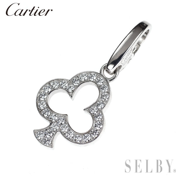 【中古】 カルティエ K18WG ダイヤモンド チャーム ペンダントトップ クローバー SELBY 送料サービス Cartier|SELBY
