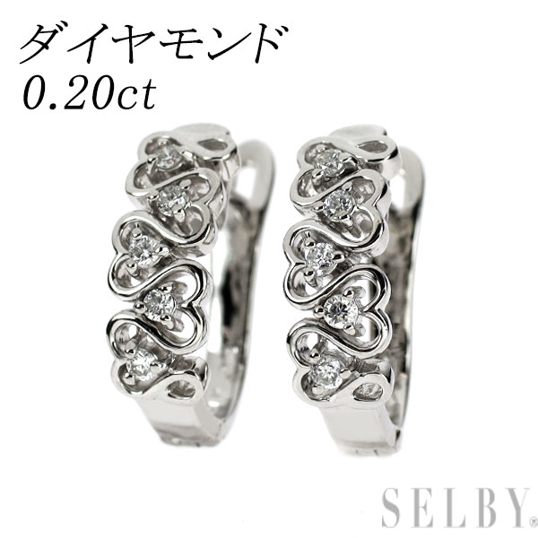 【中古】 Pt900 ダイヤモンド フープ ピアス 0.20ct SELBY 送料サービス｜SELBY