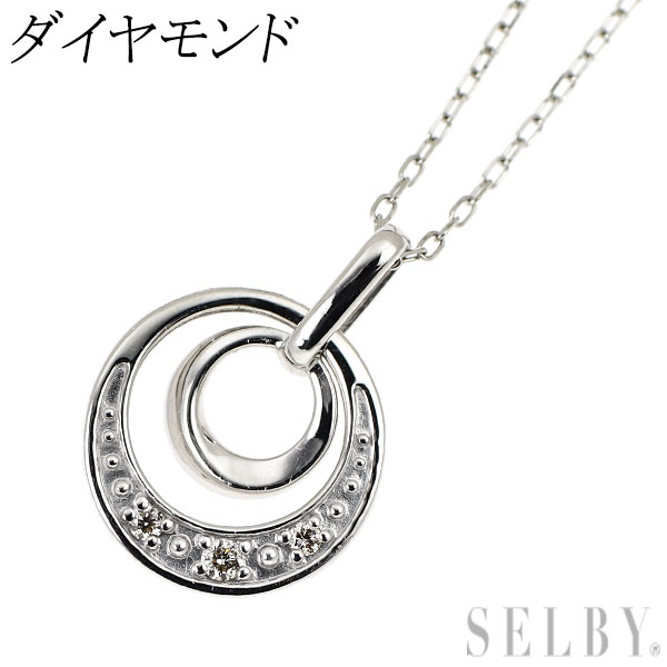 【中古】 Pt900/ Pt850 ダイヤモンド ペンダントネックレス SELBY 送料サービス|SELBY