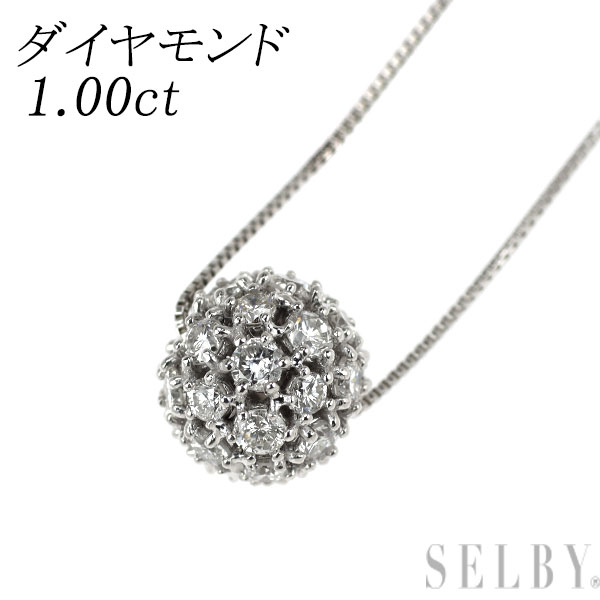 【中古】 K18WG ダイヤモンド ペンダントネックレス 1.00ct SELBY 送料サービス｜SELBY
