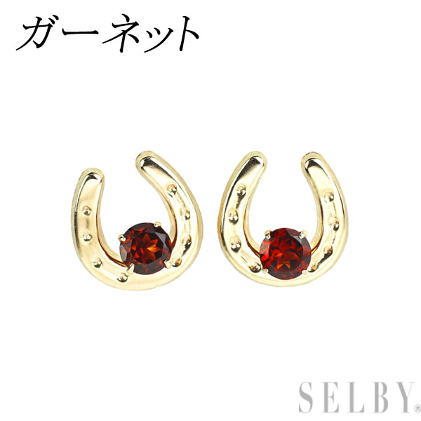 新品 K10YG ガーネット ピアス 馬蹄【エスコレ】 SELBY 送料サービス|SELBY