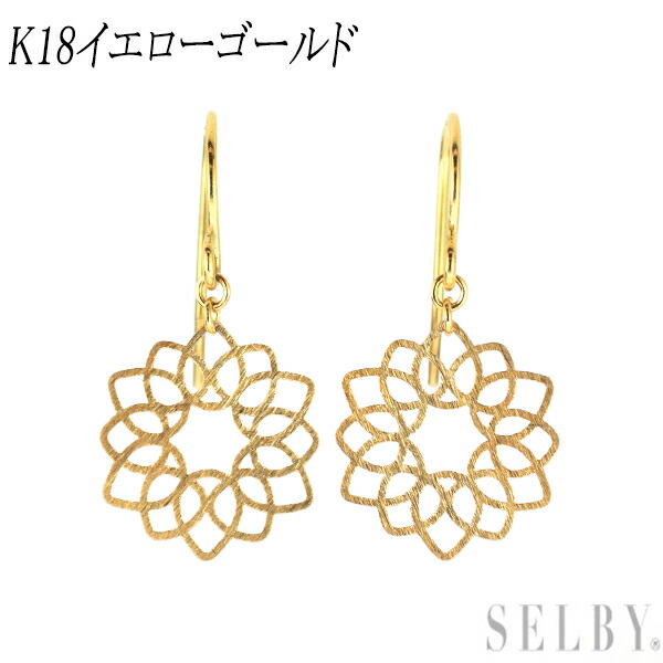 新品 K18YG ピアス フラワー SELBY 送料サービス|SELBY