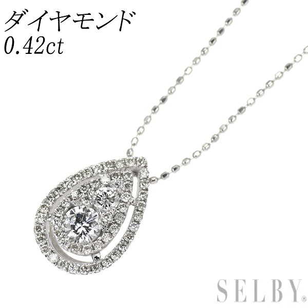 【中古】 K18WG ダイヤモンド ペンダントネックレス 0.42ct SELBY 送料サービス｜SELBY