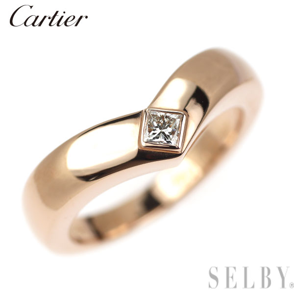 【中古】 カルティエ K18PG ダイヤモンド リング トリアンドル 52号 SELBY 送料サービス Cartier|SELBY