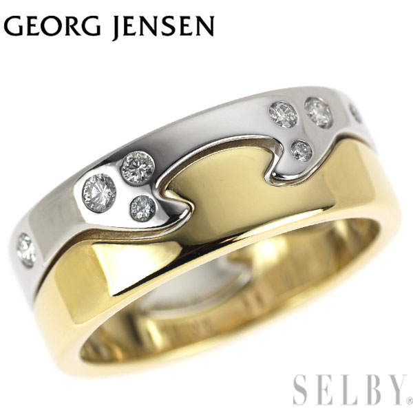 【中古】 ジョージジェンセン K18YG/WG ダイヤモンド リング フュージョン 53号 SELBY 送料サービス｜SELBY