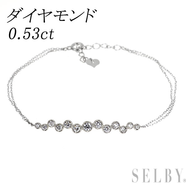 【中古】 K18WG ダイヤモンド ブレスレット 0.53ct SELBY 送料サービス｜SELBY
