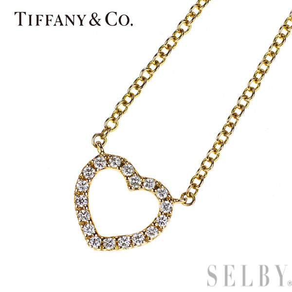 【中古】 ティファニー K18PG ダイヤモンド ペンダントネックレス メトロハート SELBY 送料サービス Tiffany｜SELBY