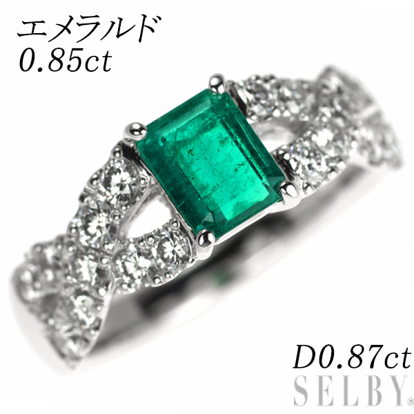 【中古】 K18WG エメラルド ダイヤモンド リング 0.85ct D0.87ct SELBY 送料サービス｜SELBY