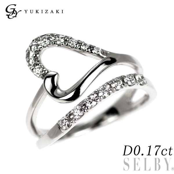 【中古】 ゆきざき K18WG ダイヤモンド リング 0.17ct ツインピンキー ハート SELBY 送料サービス|SELBY