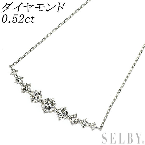 【中古】 Pt900/ Pt850 ダイヤモンド ペンダントネックレス 0.52ct SELBY 送料サービス｜SELBY