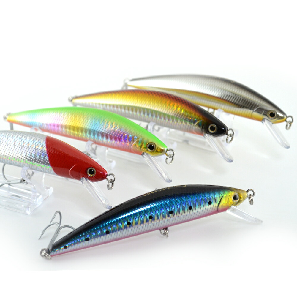 楽天市場】ぶっ飛びリップレスミノー 5セット 130ｆ/25ｇ ルアーセット対象魚：シーバス/ヒラスズキ/ヒラメ／マゴチ : SMART企画