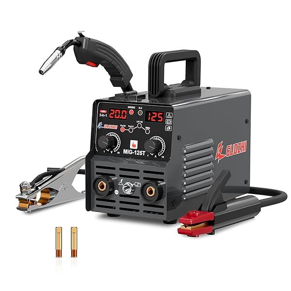 【貨物輸送無料】GZ GUOZHI 溶接機 100v 半自動小銃 125A 弧線溶接 ノンガスワイヤー溶接 tig溶接 1台3役