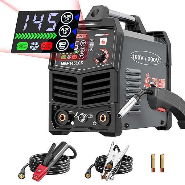 【貨物輸送無料】GZ GUOZHI 溶接機 100v 200V 兼用 半自動小銃 145A 弧線溶接 ノンガスワイヤー溶接 1台2役
