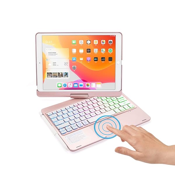 【貨物輸送無料】360度回転させる iPad9 iPad8 iPad7 iPad Air3 Pro10.5 鍵盤 タッチパッド積み上げる うしろ側ライ