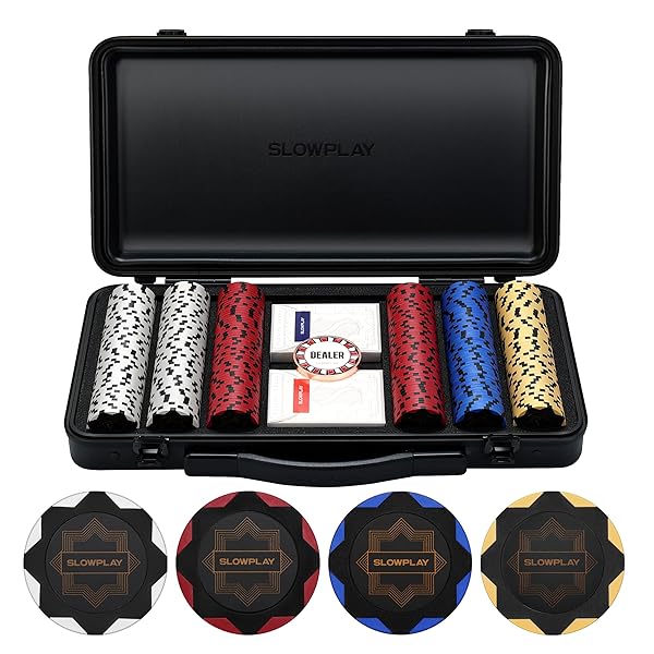 【貨物輸送無料】SLOWPLAY Nash クレイポーカーチップセット ブラックゴールドエディション 14g ビフテキ