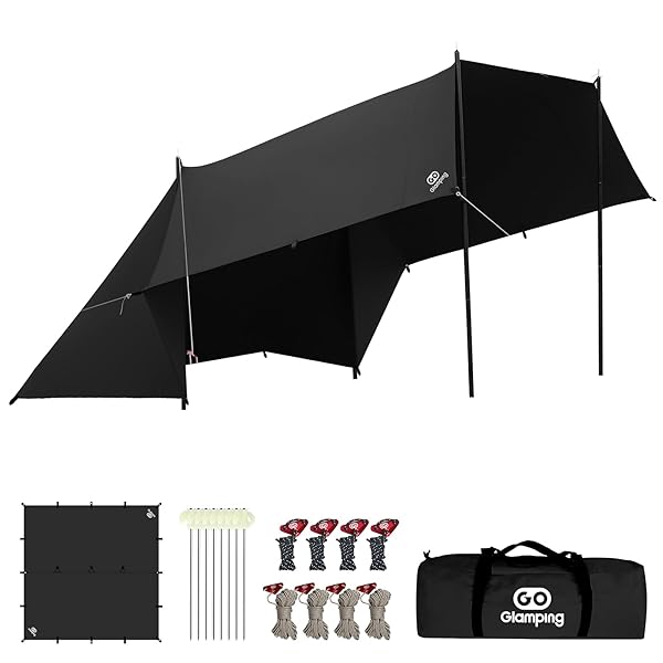 【貨物輸送無料】GOGlamping HENGEN+スクエアタープTC 四角四面タープ ポリ綿織物 かがり火可 【19引き渡しル