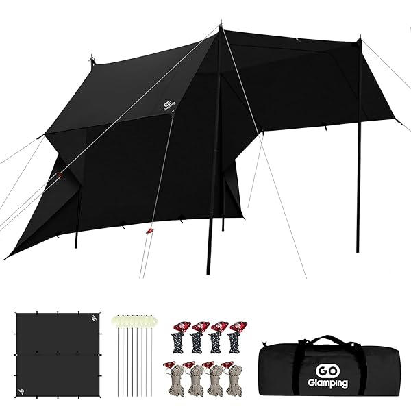 【貨物輸送無料】GOGlamping HENGEN+スクエアタープTC 四角四面タープ ポリ綿織物 かがり火可 tcタープ【