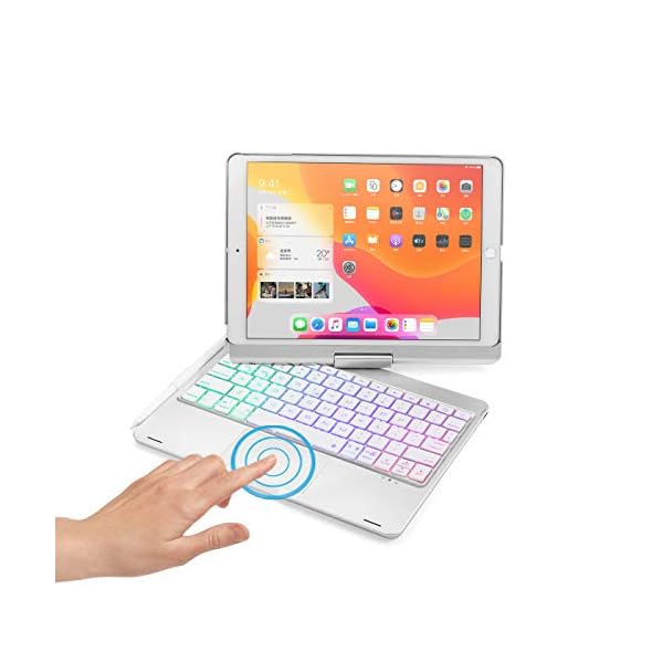 【貨物輸送無料】360度回転させる iPad9 iPad8 iPad7 iPad Air3 Pro10.5 鍵盤 タッチパッド積み上げる うしろ側ライ