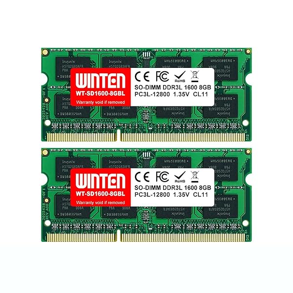 【貨物輸送無料】WINTEN 万覚え帳パソコン用記憶装置 DDR3-1600 16GB（8GB×2枚） 低起電力 204Pin CL11 1.35V 1.5V SODIMM SDRAM