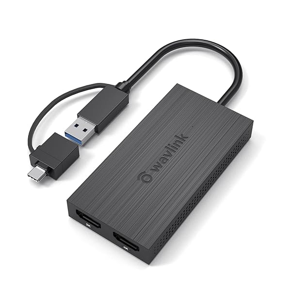 【貨物輸送無料】WAVLINK USB 3.0A/type-C-デュアル HDMI アダプタ 2K最終生産物 ミニドッキングステーション/