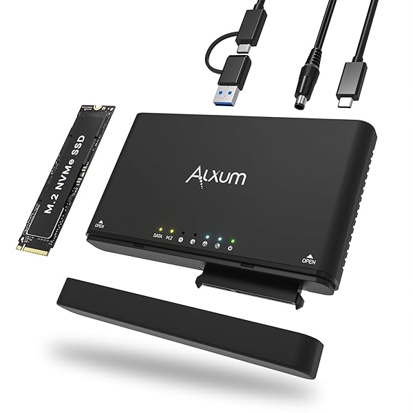 【貨物輸送無料】Alxum PCIe NVMe M.2 とSATA HDD/SSD 両相応う クローン 照明ランプ Type-C/A USB 3.2 Gen2 10Gbps高速道路