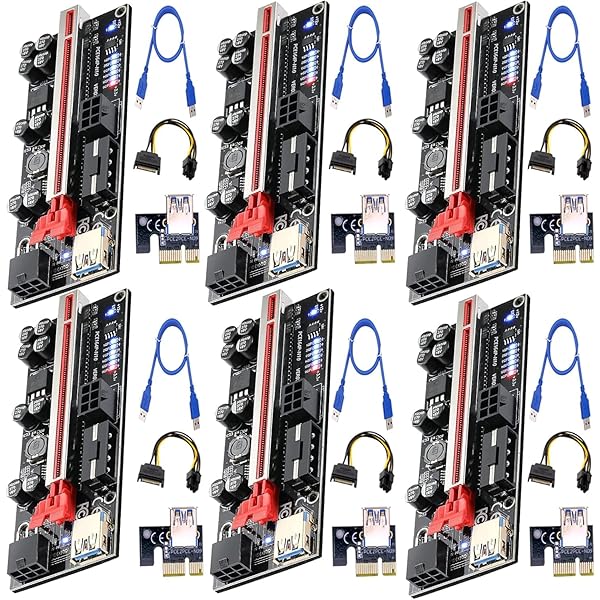 【貨物輸送無料】PCIeライザーカード マイニング・自作パソコン向け | グラボ外後ばらい PCI-E 1X→16X取り替えっこ | 8コ