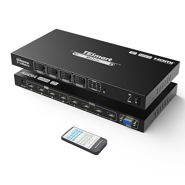【貨物輸送無料】TESmart HDMI 行列 4インプット4最終生産物 PAP役立つこと うつり変わり器 HDMI 分かちあう器 4K@30サイクル 4パソコン4恒星日
