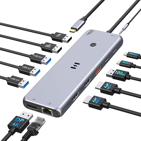 【貨物輸送無料】Selore USB C 縛ステイション 3画面最終生産物【ワンタッチで画面うつり変わり能力のある】【13