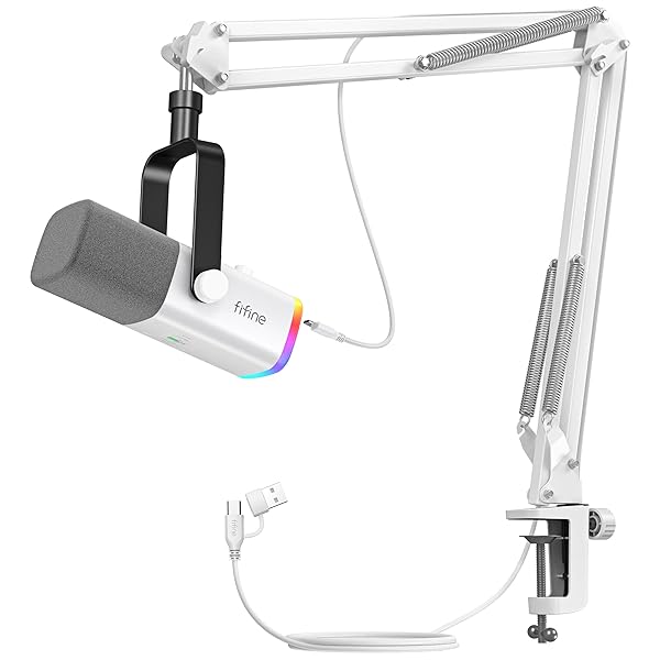 【貨物輸送無料】FIFINE XLR/USB ゲーミングマイクセット ストリーミング ポッドキャスト用 ダイナ