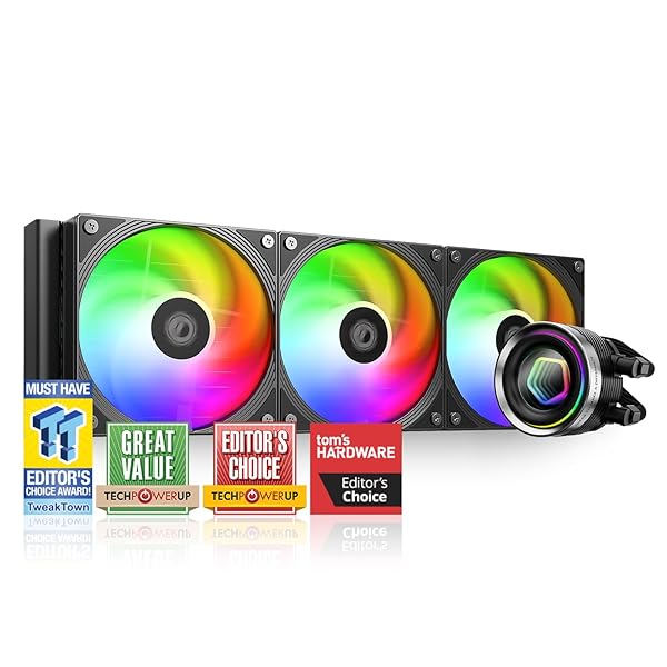 【貨物輸送無料】ID-COOLING FX360 INF 360粍 流動体中央処理装置冷房装置、ARGBインフィニティミラーエフェクト付き添い人A