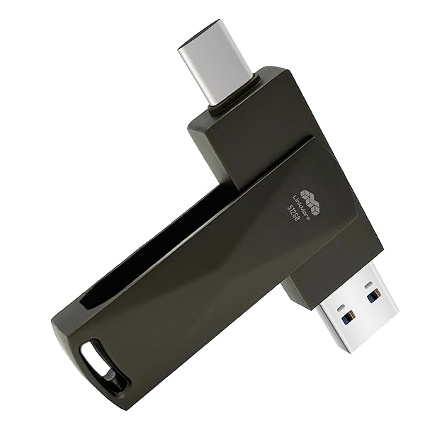 【貨物輸送無料】LinkMore 512GB 携帯型SSD USB-A/Type-C 両相応う 360度回転させる式 USB3.2 Gen1 SSD外後ばらい【最大限度