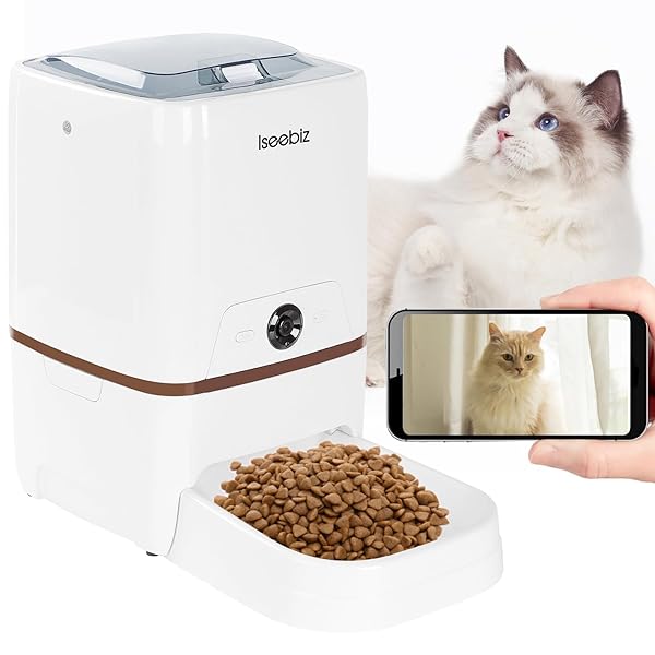 【貨物輸送無料】Iseebiz 自動小銃食らわせる器 写真機付き添い人 犬猫用 5L大電気容量 水洗いする能力のある スマホ遠さ取りまわし 双方