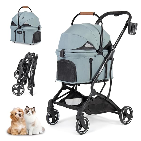【貨物輸送無料】BEBEROAD PETS T3 愛玩動物手押し車 引きはなつ型 小型犬 折りたたみ 4輪 前輪360°回転させる 犬用バギ