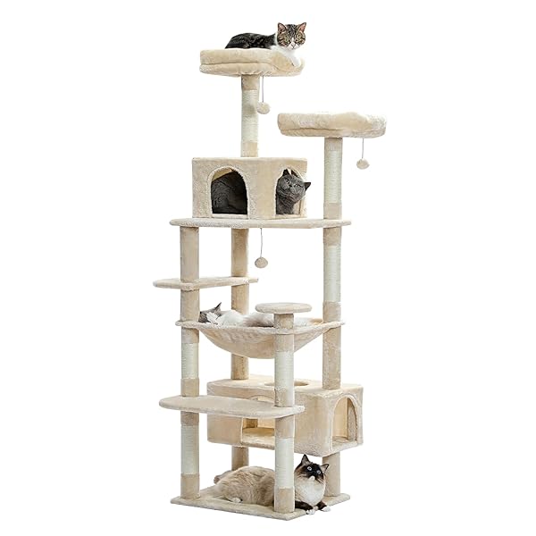 【貨物輸送無料】PETEPELA(ぺテぺラ) キャットタワー 大型猫用 猫高閣 か細い パウダーコンパクト 多頭飼